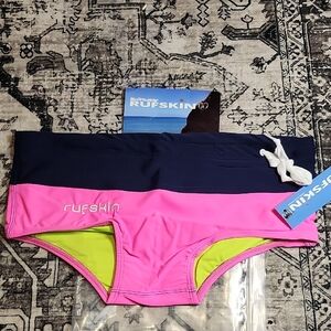 Rufskin Men's Pink and Navy Swim Trunks